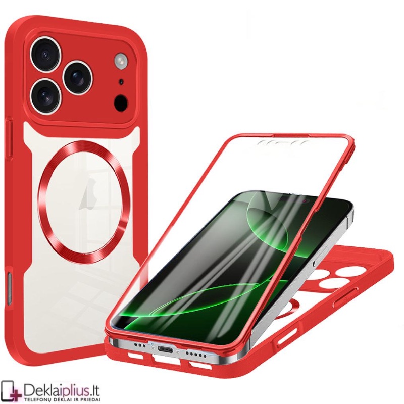 360 laipsnių smūgiams atsparus dėklas su magsafe - raudonas (Apple Iphone 17 Pro/Iphone 18 Pro) 360 laipsnių smūgiams atsparus dėklas su magsafe - raudonas (Apple Iphone 17 Pro/Iphone 18 Pro)